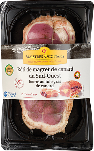 RÔTI DE MAGRET DE CANARD 
DU SUD-OUEST FOURRÉ 
AU FOIE GRAS DE CANARD SURGELÉ