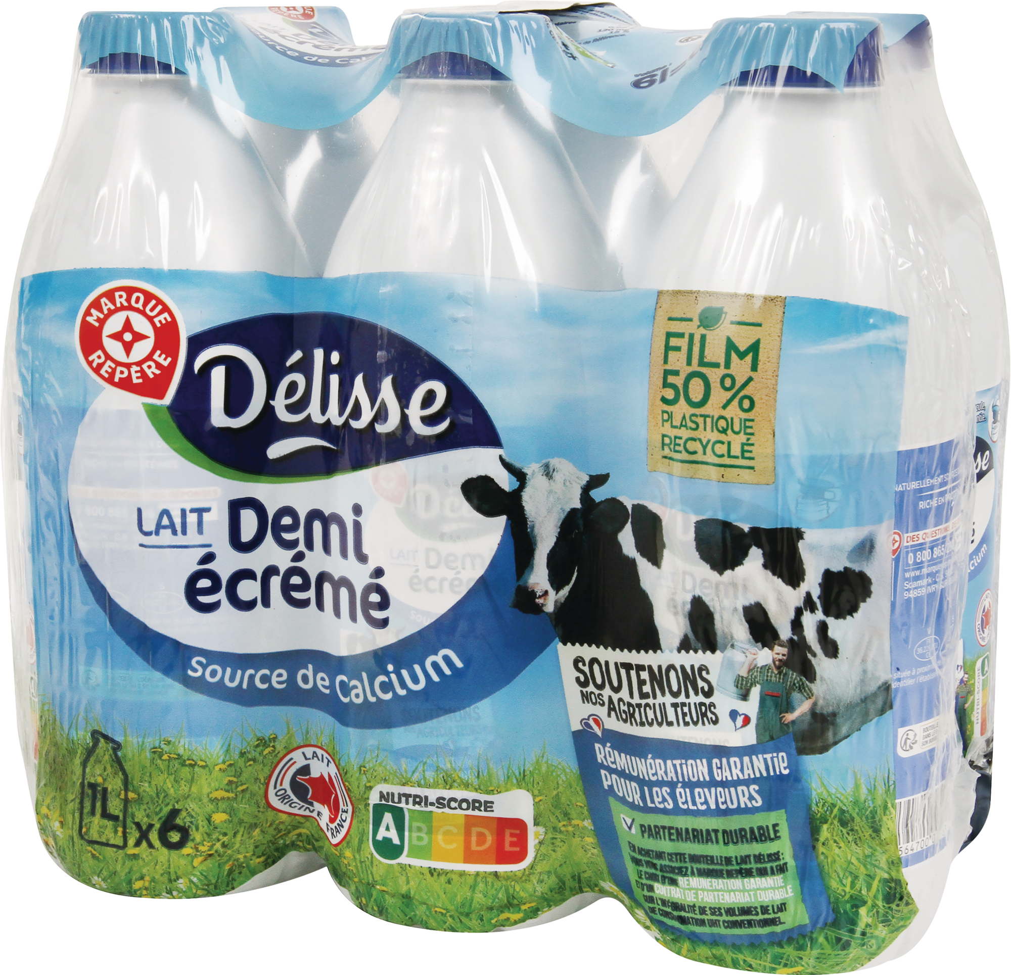 LAIT UHT DEMI ÉCRÉMÉ BOUTEILLE