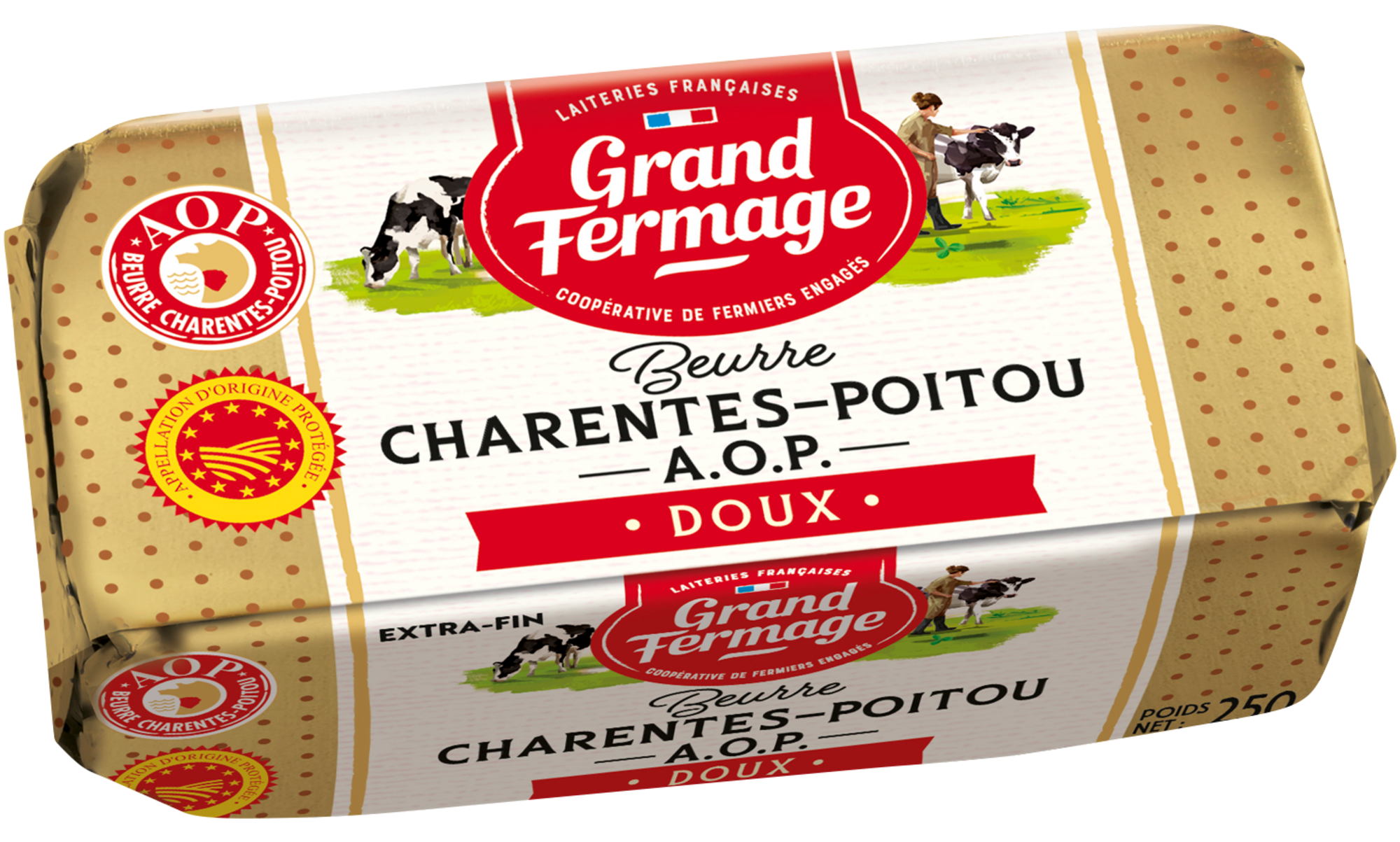 Beurre Charentes-Poitou AOP doux 82% Mat. Gr.