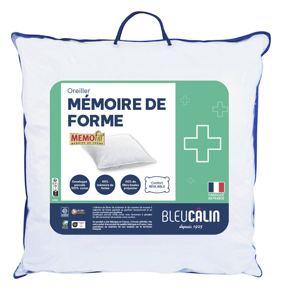 OREILLER MÉMOIRE DE FORME MEMOFILL® 60X60 CM OU 50X70 CM