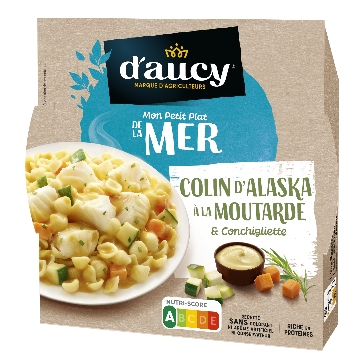 COLIN D'ALASKA A LA MOUTARDE ET CONCHIGLIETTE