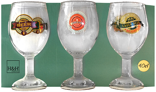 3 VERRES À PIED À BIÈRE VINTAGE