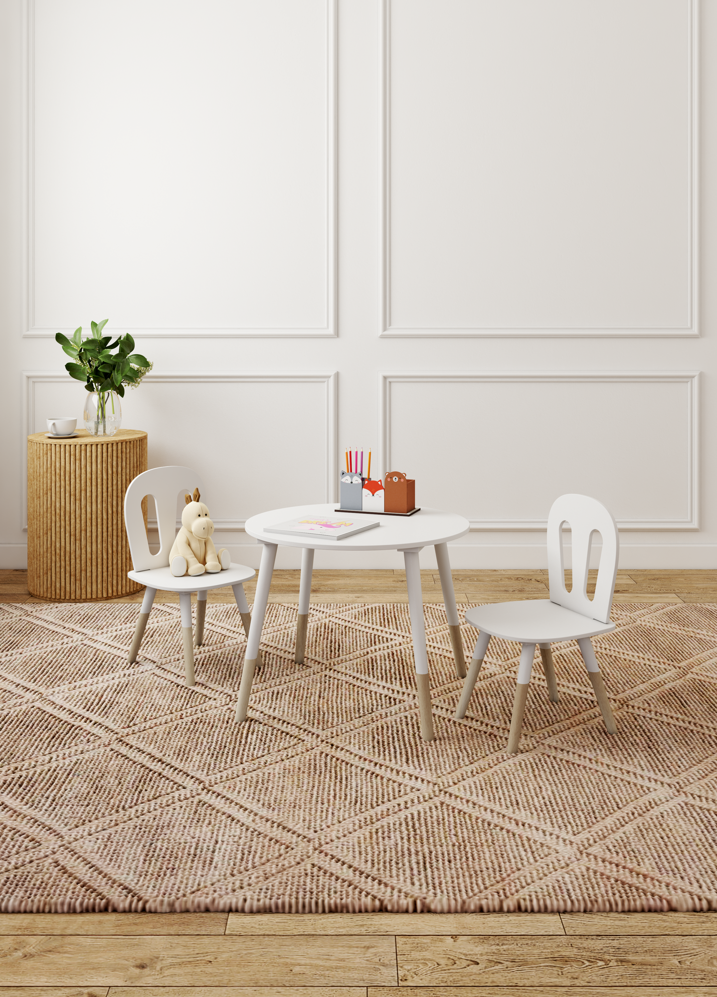 ENSEMBLE TABLE + 2 CHAISES