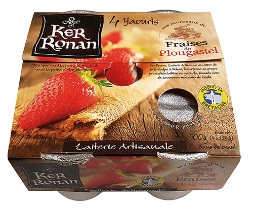 YAOURTS BRASSÉS FRAISES DE PLOUGASTEL