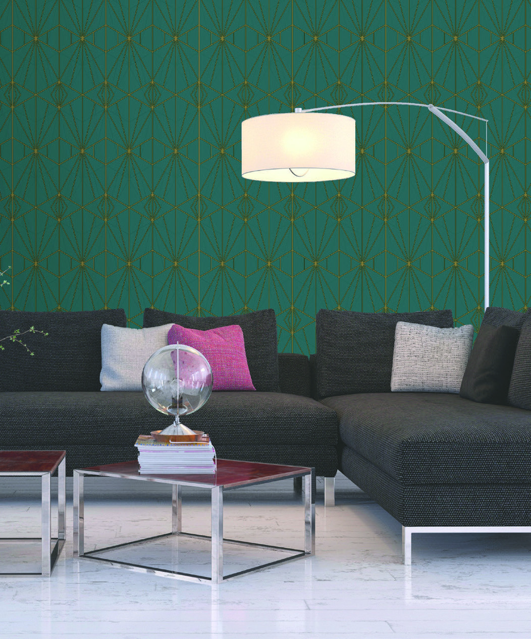 ART DÉCO VERT ET DORÉ  Leclerc GUIDE DECORATION INTERIEURE