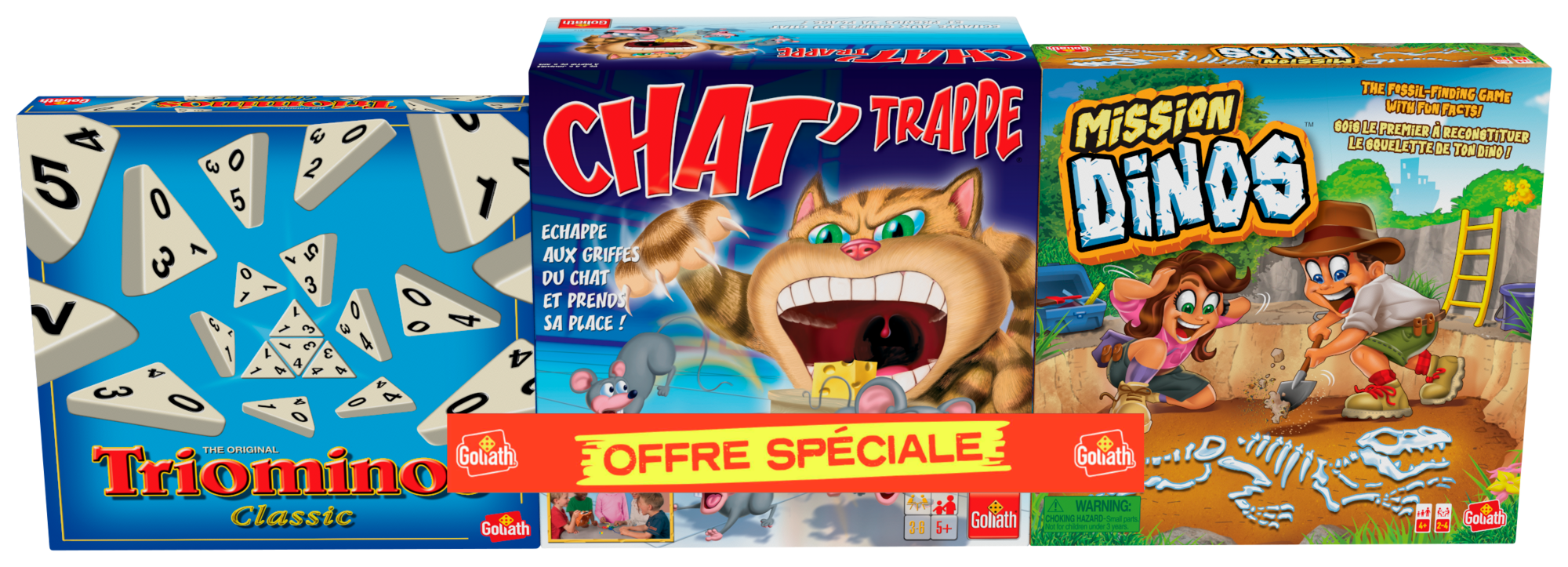 TRIPACK TRIOMINOS CLASSIC + CHAT'TRAPPE + MISSION DINOS