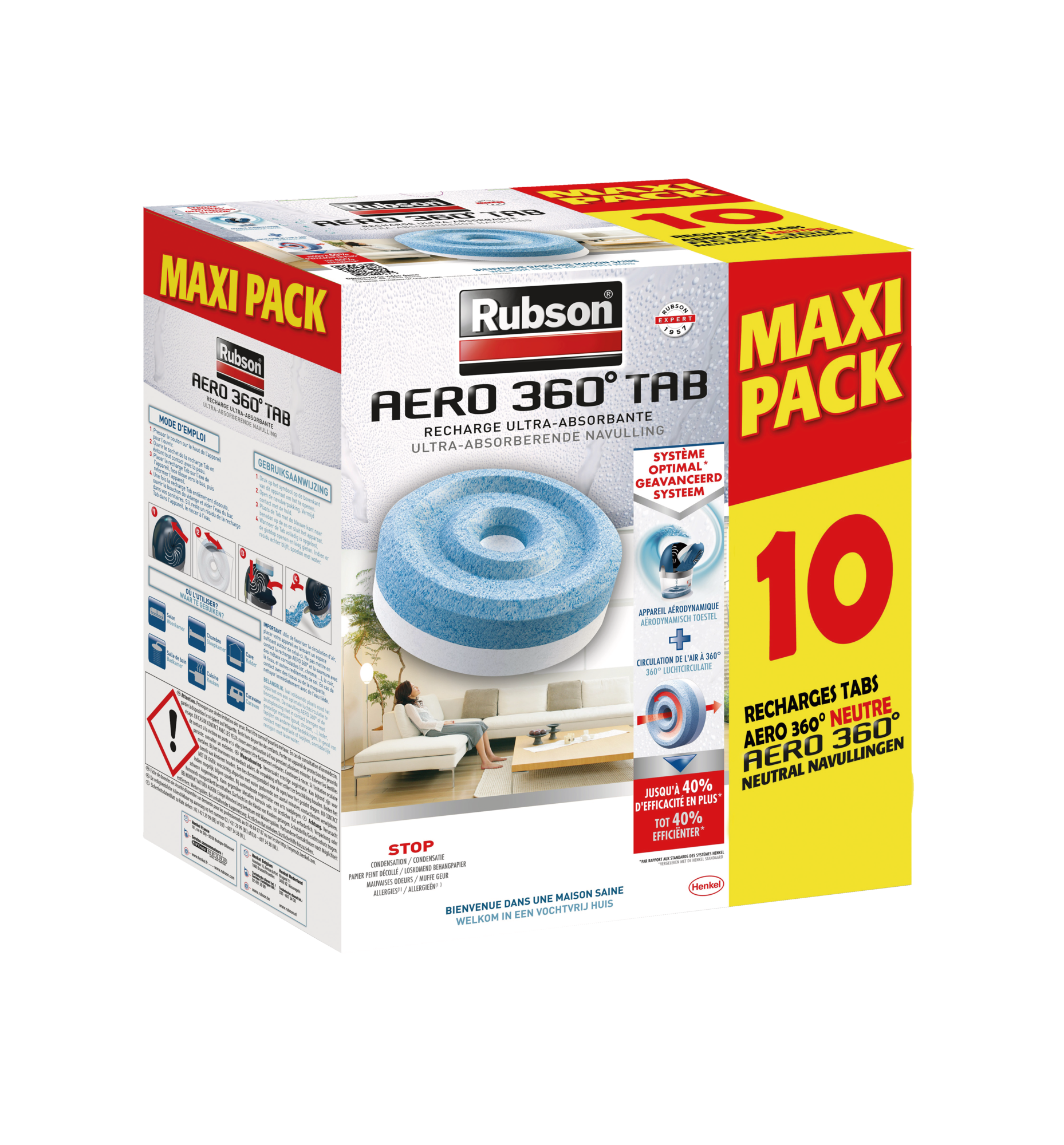 LOT DE 10 RECHARGES POUR ABSORBEUR "AERO 360°"