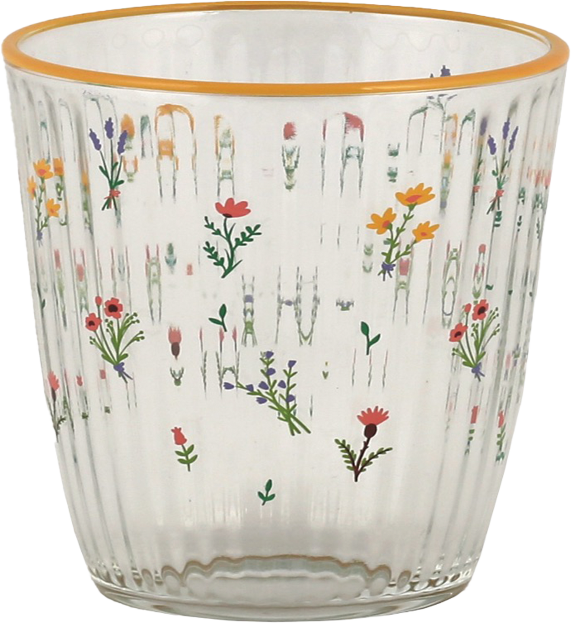 GOBELET STRIÉ AVEC DÉCOR FLORAL 29,5 CL