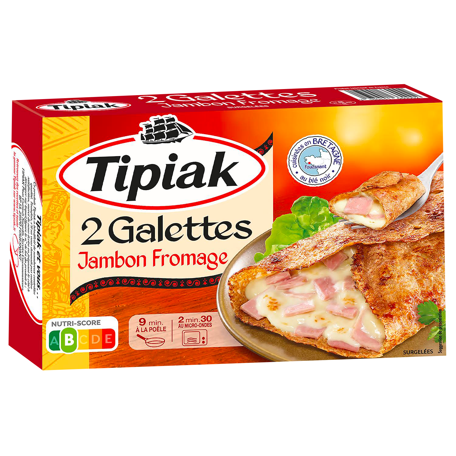 2 GALETTES JAMBON FROMAGE SURGELEES