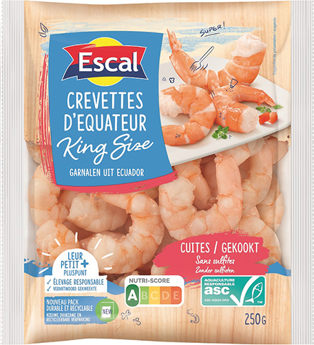 CREVETTES D'ÉQUATEUR KING SIZE CUITES SURGELÉES