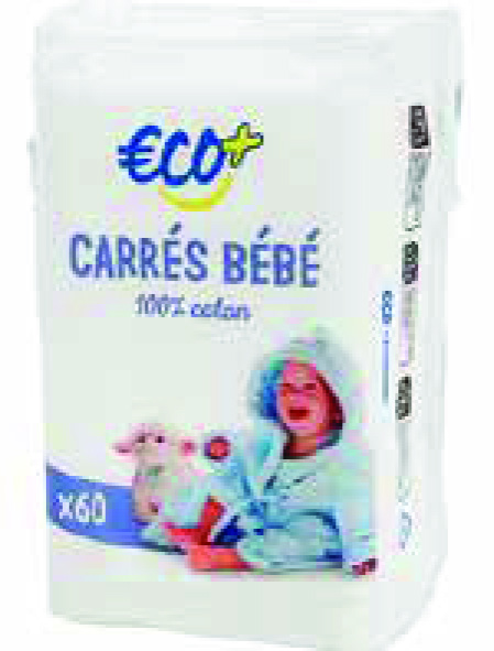60 CARRÉS COTON BÉBÉ