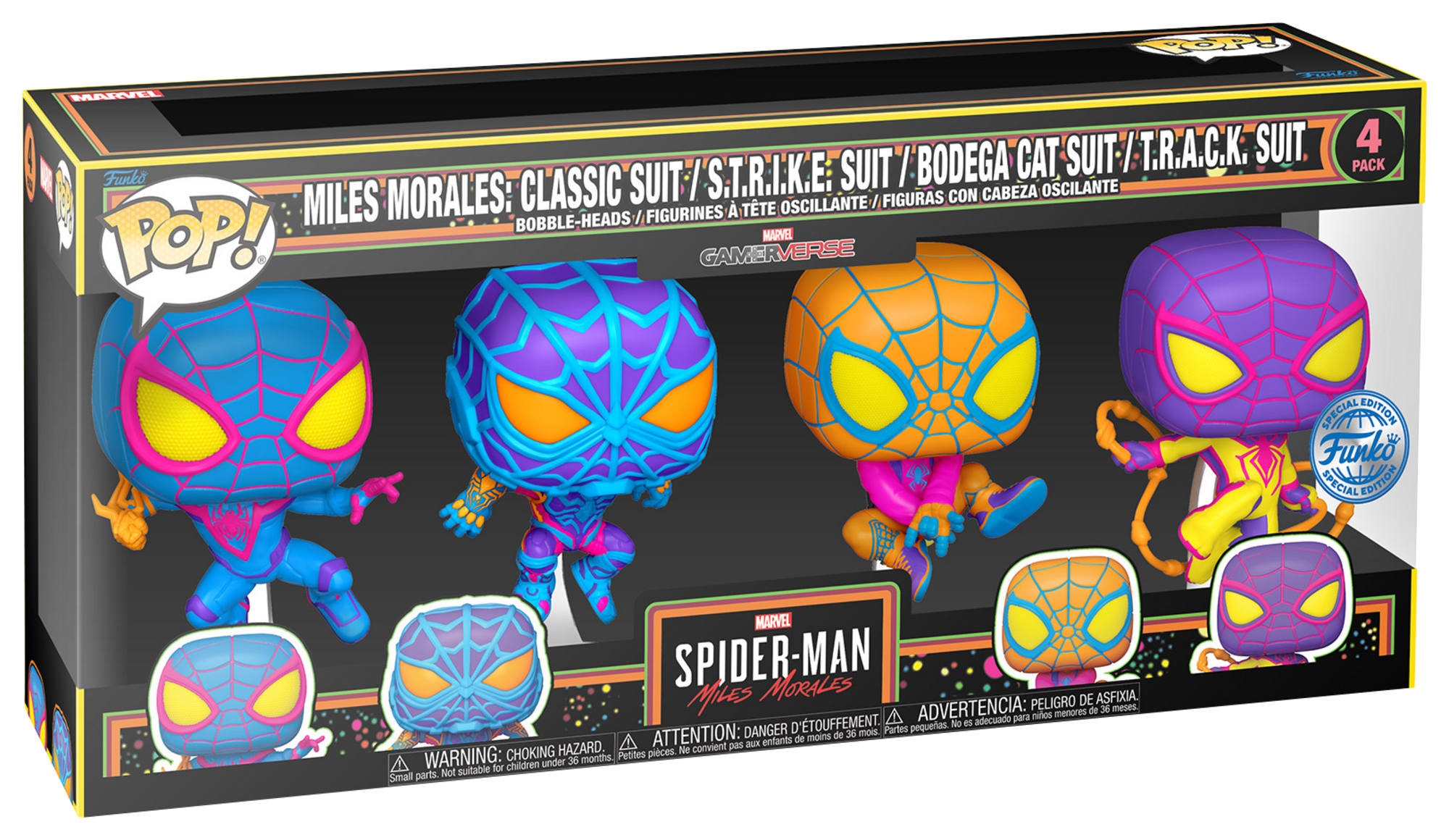 PACK 4 FUNKO POP SPIDERMAN MILES MORALES