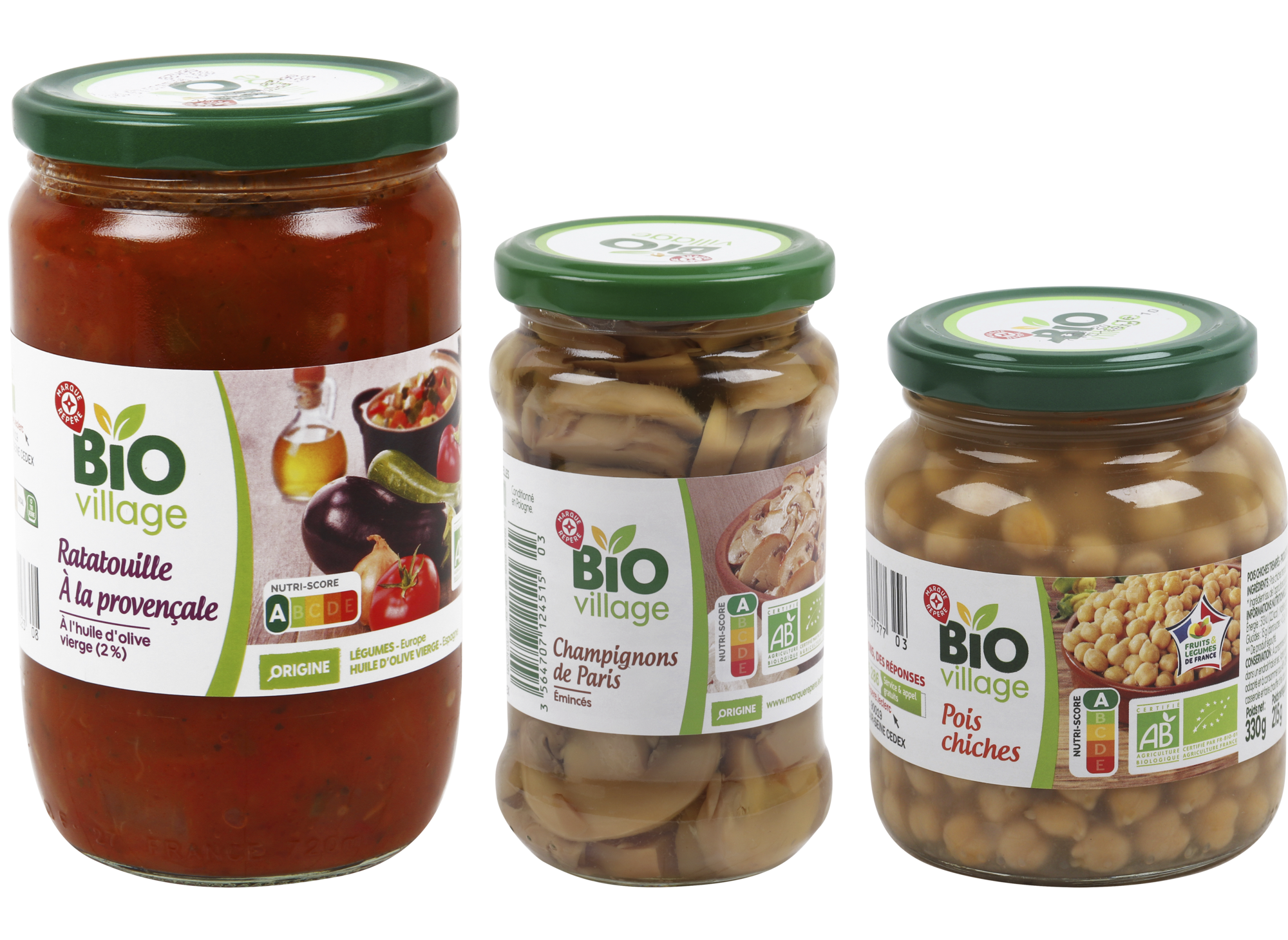 SUR LES PRODUITS PRÉSENTS EN MAGASIN DE LA GAMME LÉGUMES EN CONSERVES ET BOCAUX " BIO VILLAGE " 