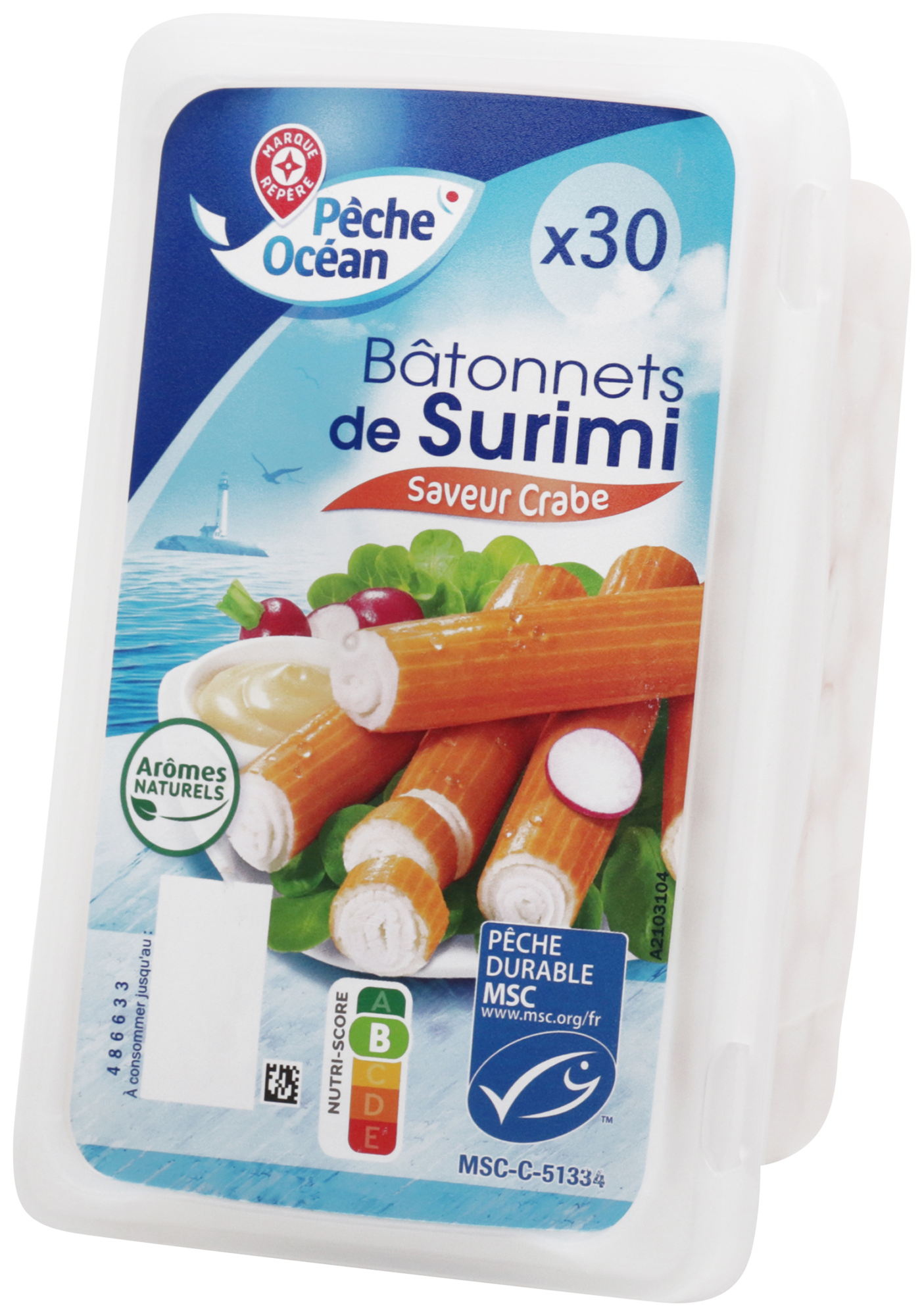 30 BÂTONNETS DE SURIMI SAVEUR CRABE MSC