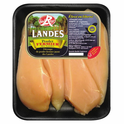 FILETS DE POULET JAUNE X4
FERMIER LABEL ROUGE IGP DES LANDES