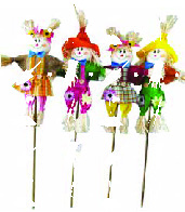 EPOUVANTAIL EN TISSU ET RAPHIA