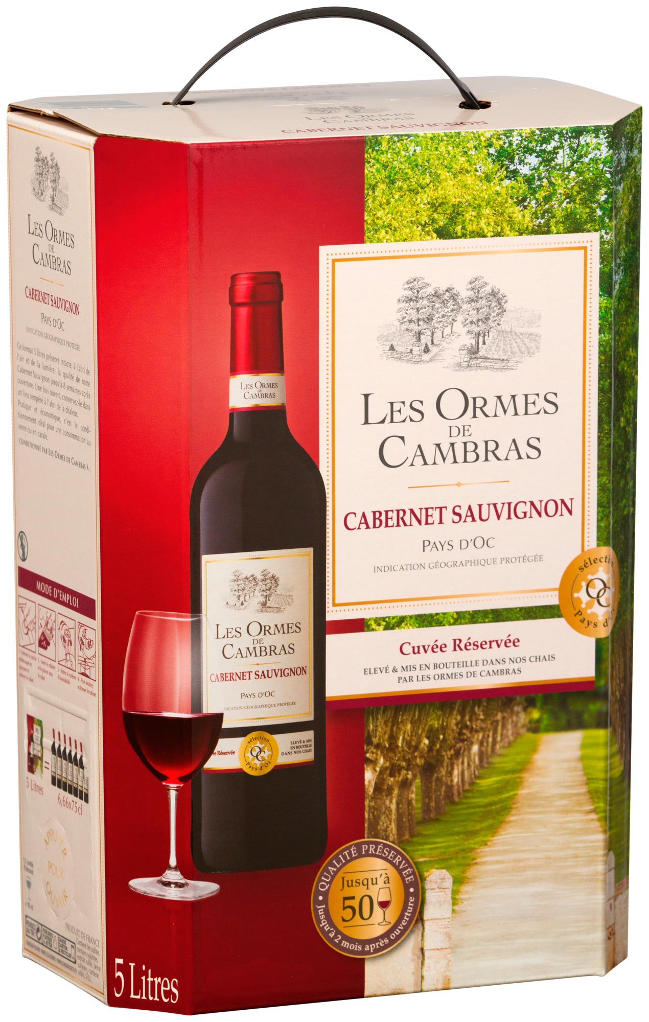 IGP PAYS D'OC VIN CABERNET SAUVIGNON ROUGE BIB 5L