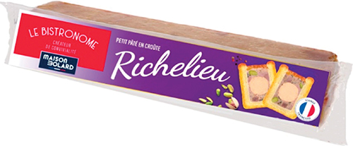PETIT PÂTÉ EN CROÛTE
RICHELIEU OU JAMBON ET PISTACHES