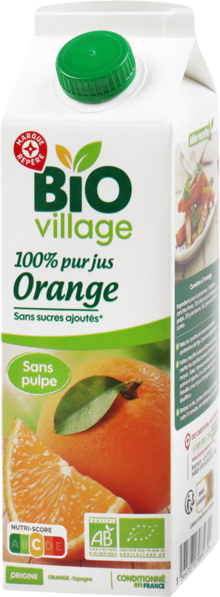 PUR JUS D'ORANGE SANS PULPE BIO