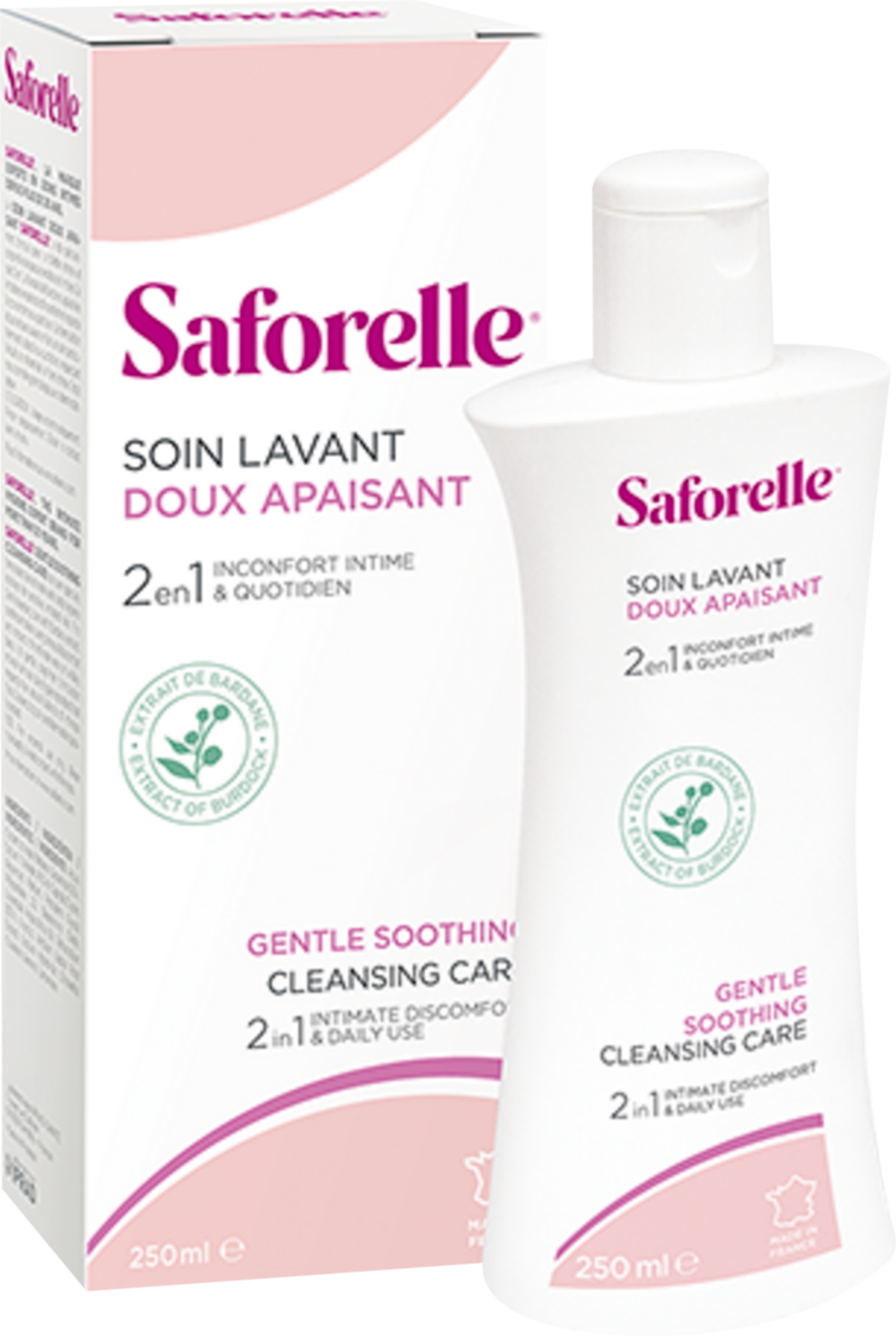 GAMMES SOINS LAVANTS DOUX, ULTRA HYDRATANT, FRAÎCHEUR 250 ML ET ECO RECHARGE 400 ML ET COTON PROTECT
SAFORELLE®