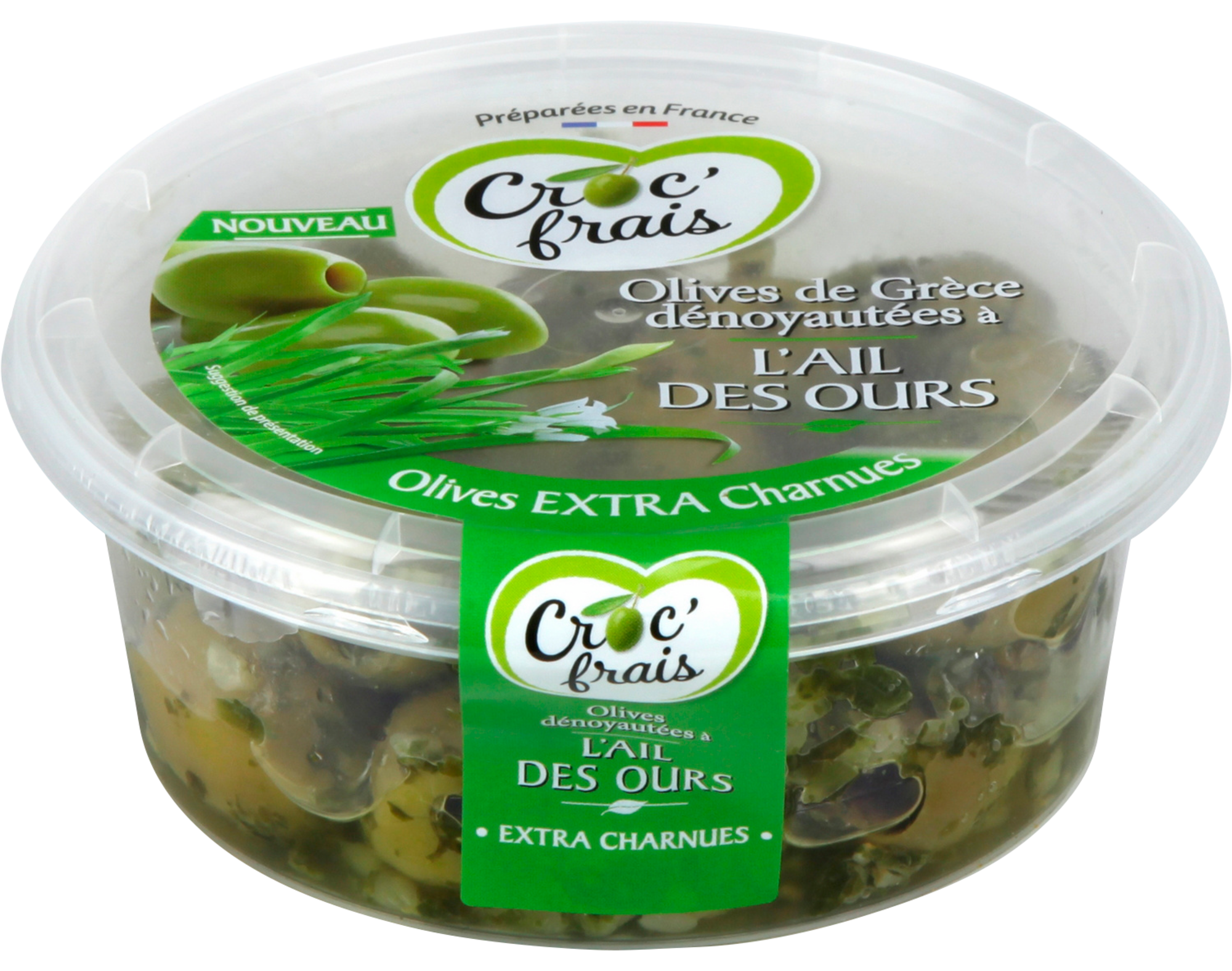 Olives dénoyautées à l'ail des ours