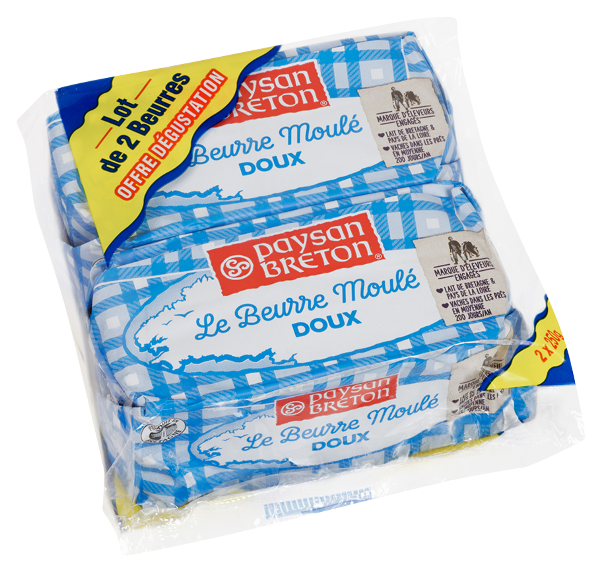 Lot de 2 beurres moulés doux 82% Mat. Gr. Offre dégustation