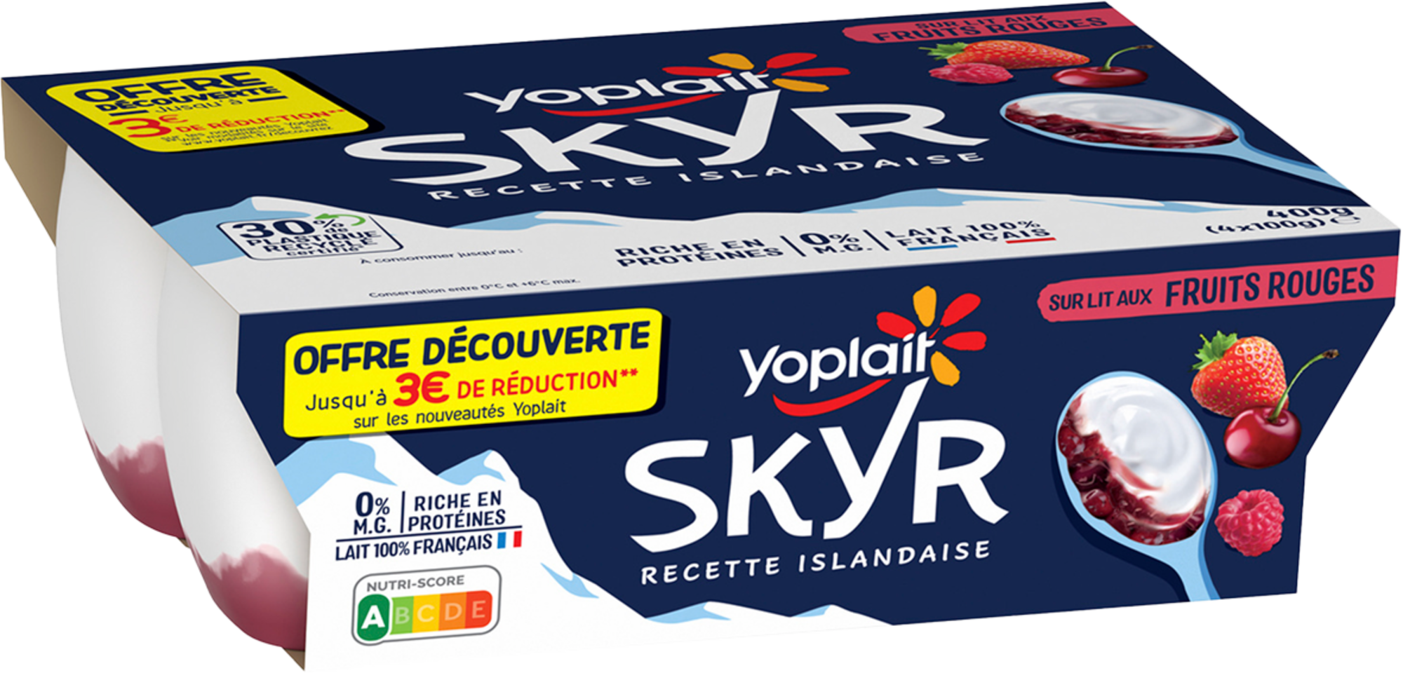Skyr sur lit aux Fruits Rouges 0% Mat.Gr.