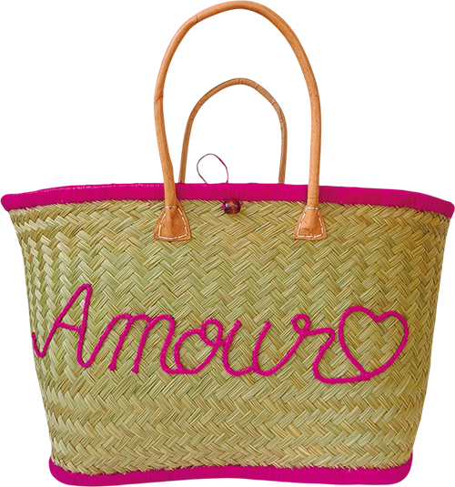 PANIER GRAND MODÈLE LUXE AMOUR, LA PLAGE OU SOLEIL