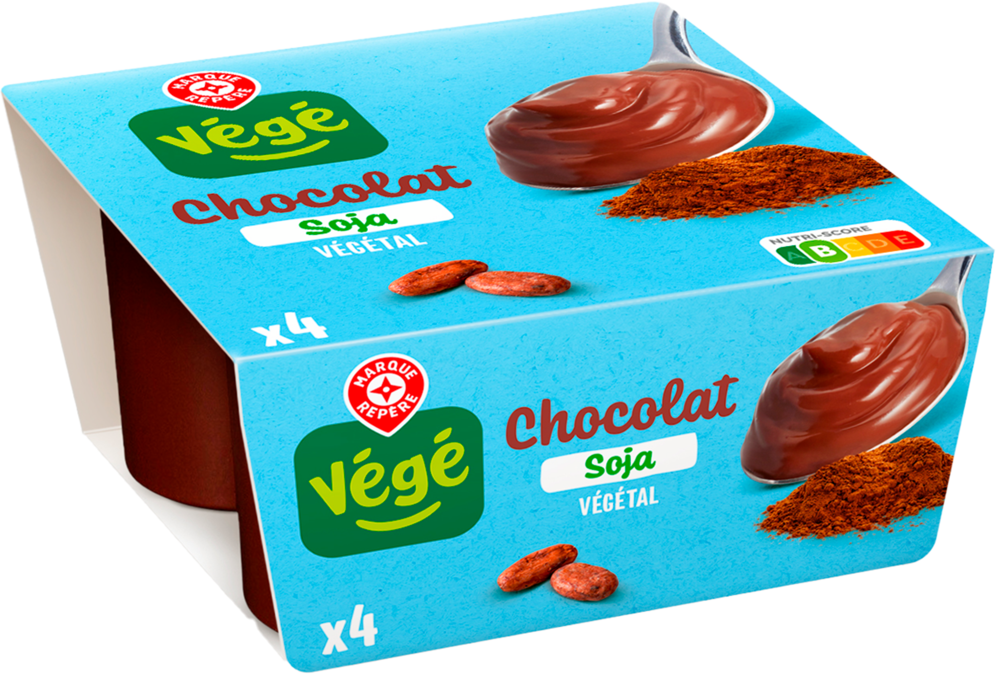 SPÉCIALITÉ SOJA AU CHOCOLAT
"Végé" ou "Nat&Vie"**