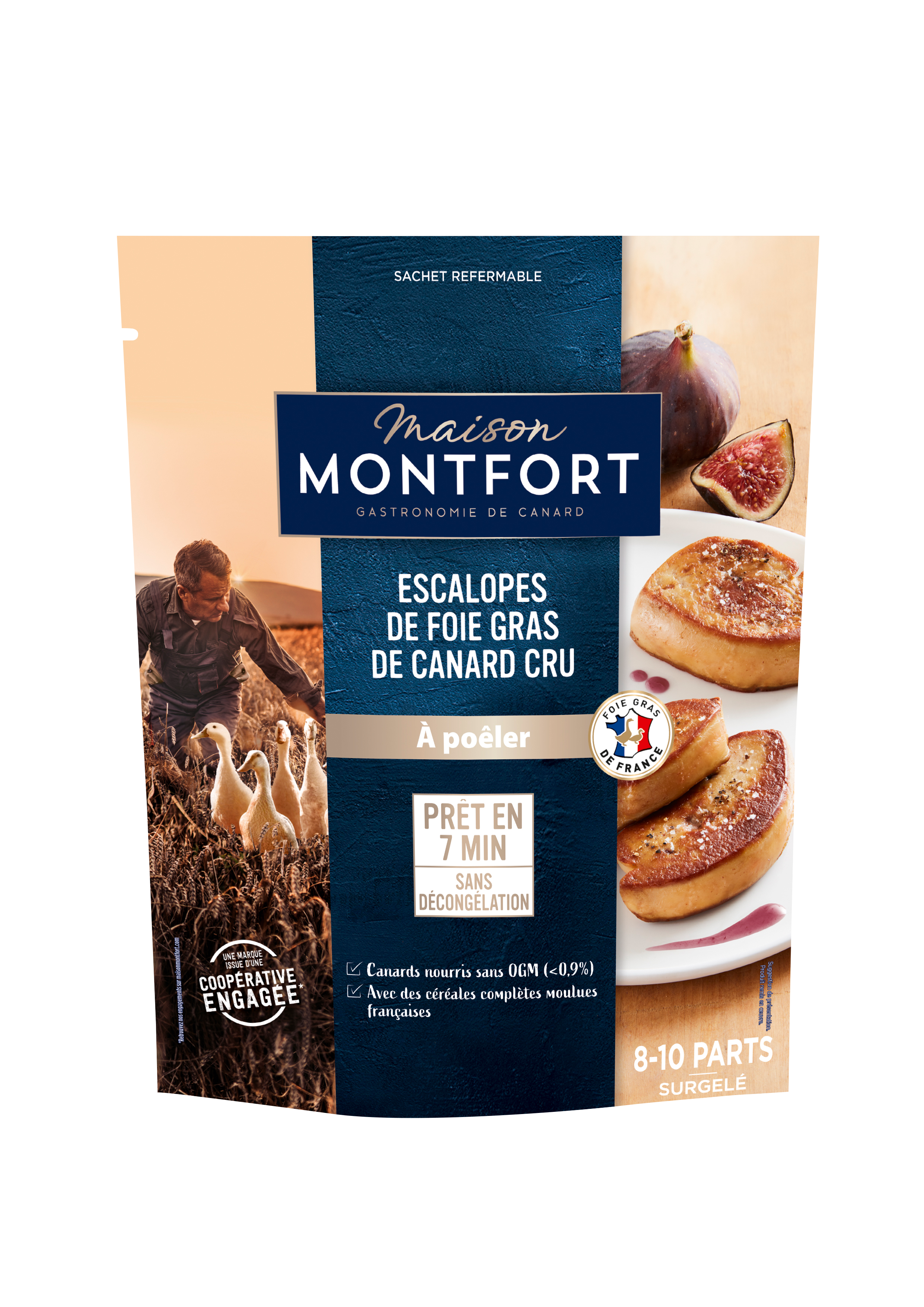 ESCALOPES DE FOIE GRAS DE CANARD CRU À POÊLER SURGELÉES