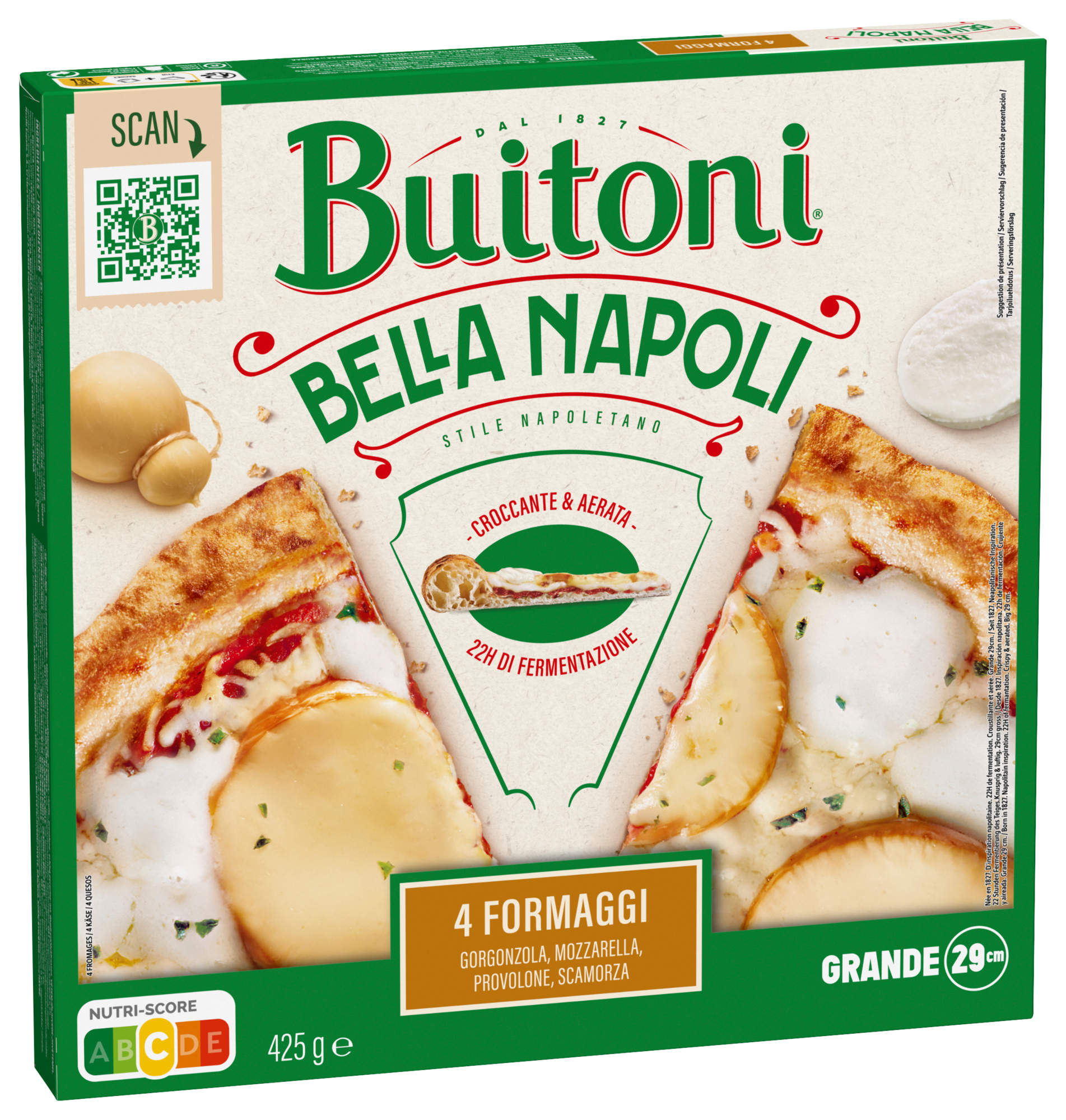 Pizza surgelée Bella napoli 4 fromages 