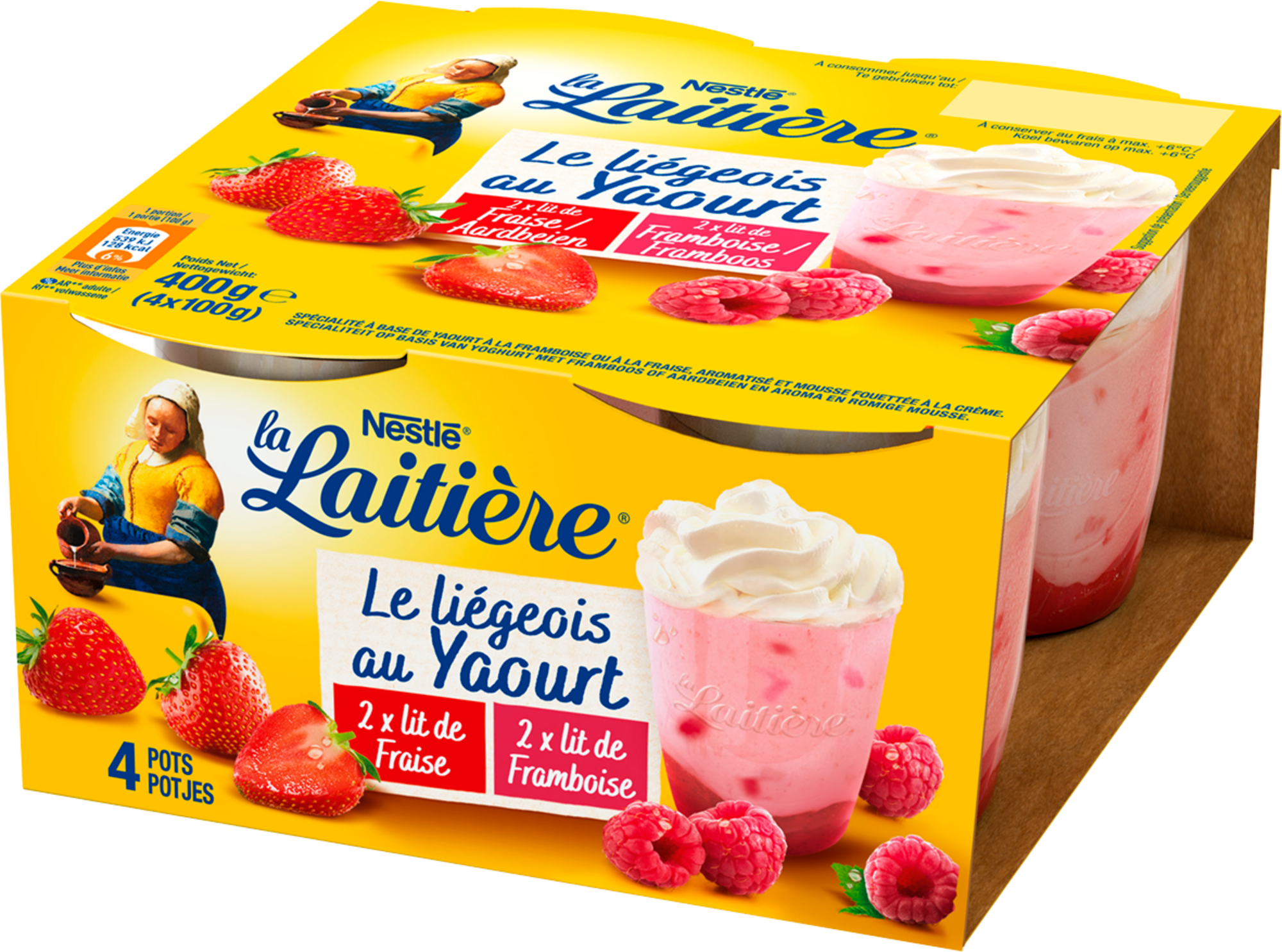 Le Liégeois au Yaourt Lit de Fraise et Lit de Framboise