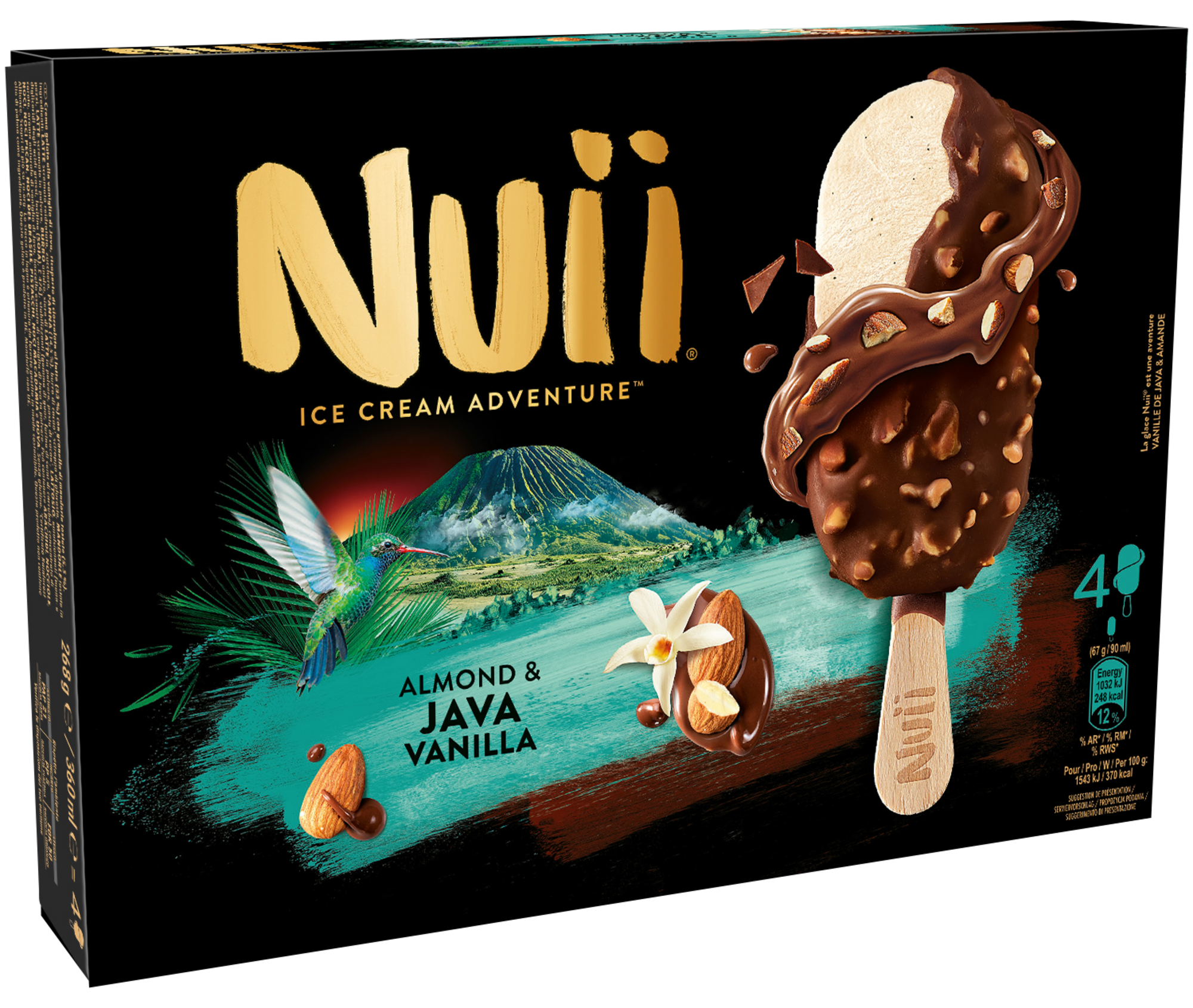 4 bâtonnets glacés Amande & Vanille de Java