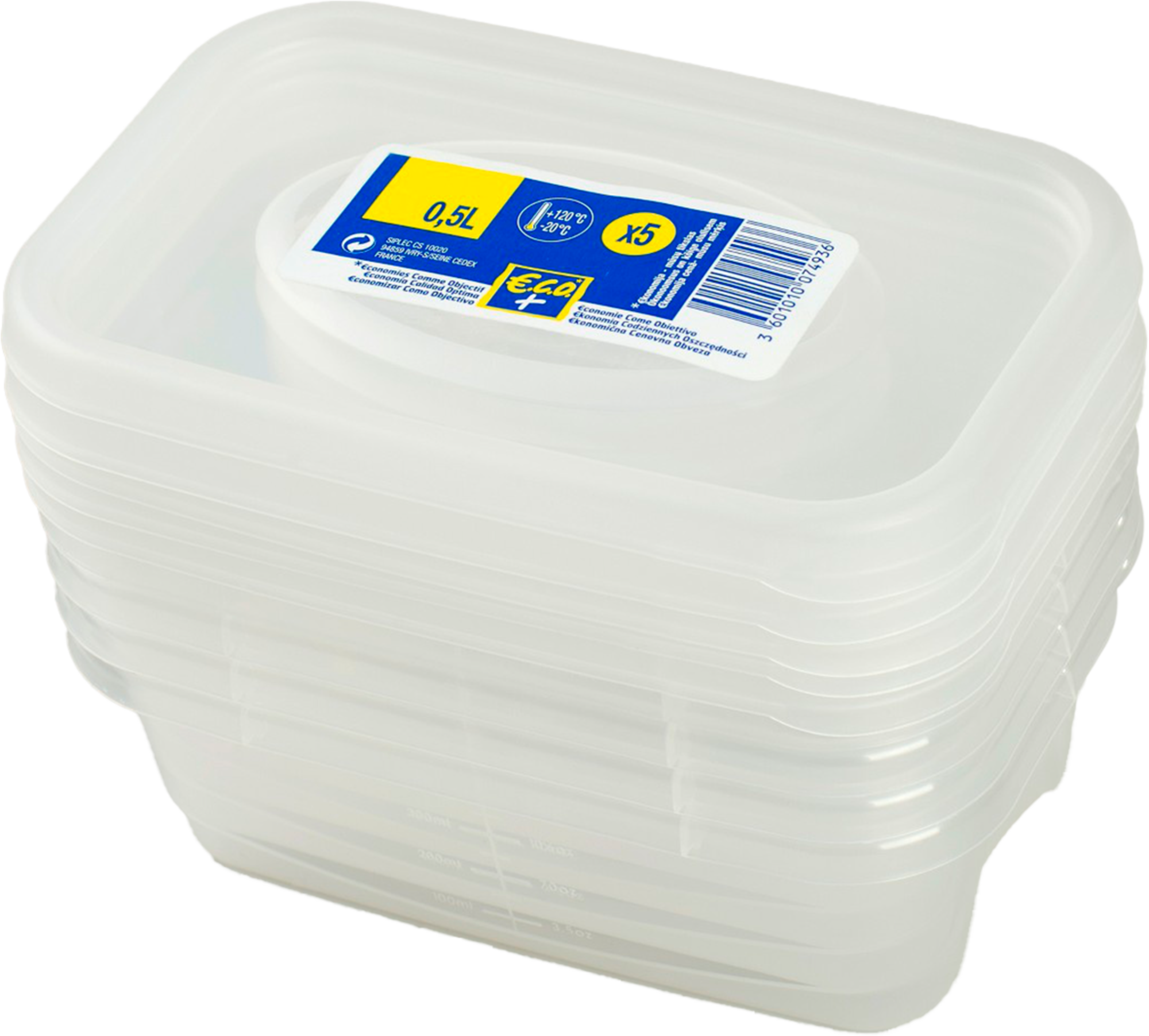 LOT DE 5 BOÎTES DE CONSERVATION  0,6 L