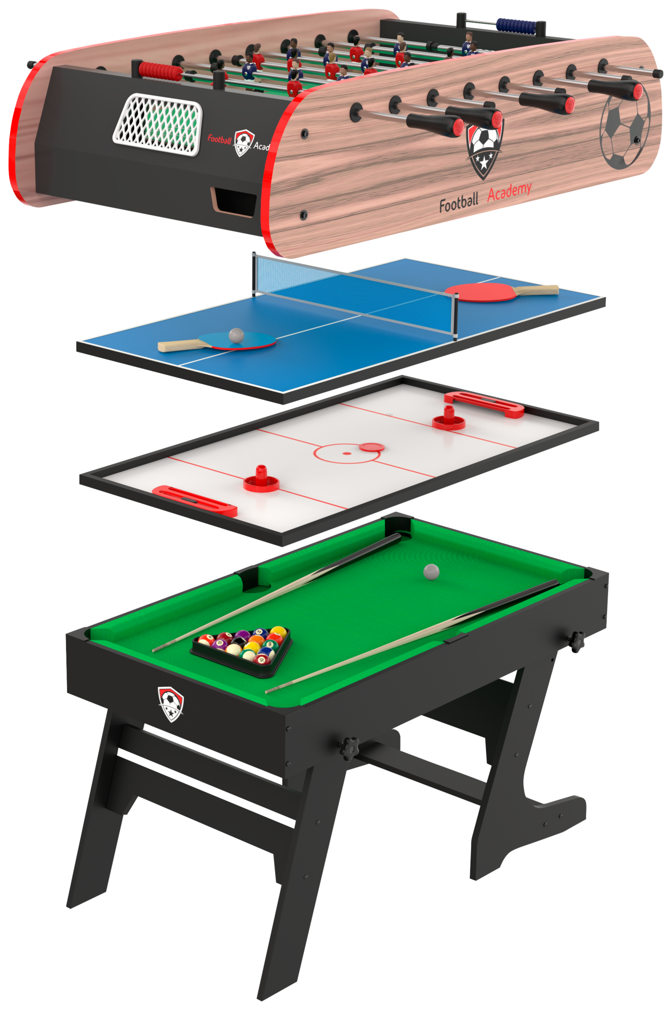 TABLE MULTI JEUX 4 EN 1 PLIABLE