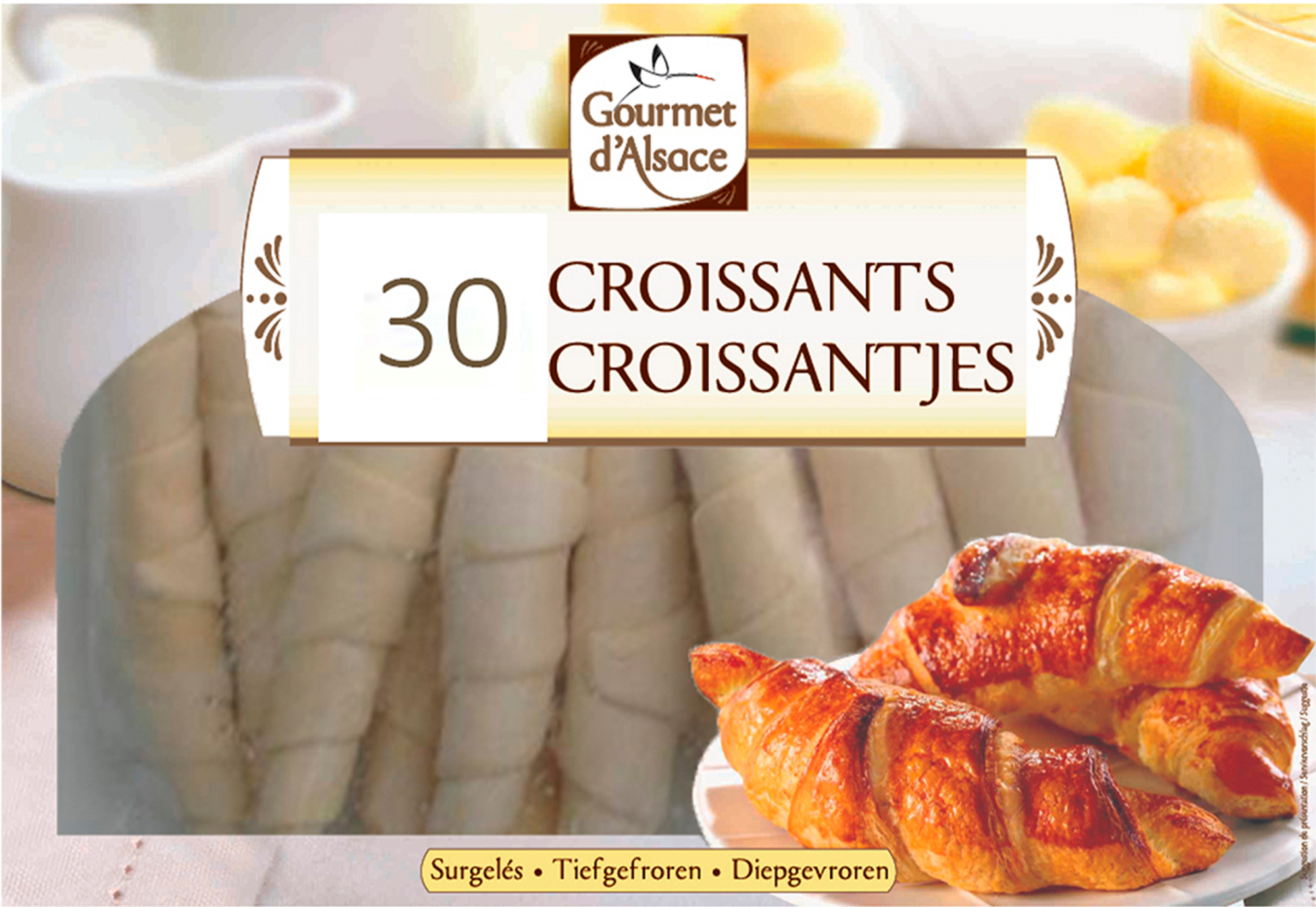 30 Croissants crus surgelés