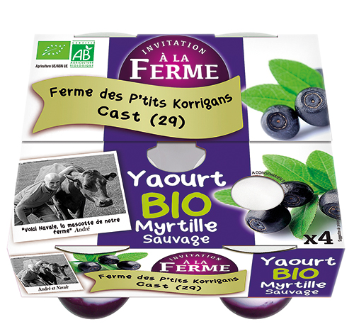 YAOURTS BIO MYRTILLE SAUVAGE X4