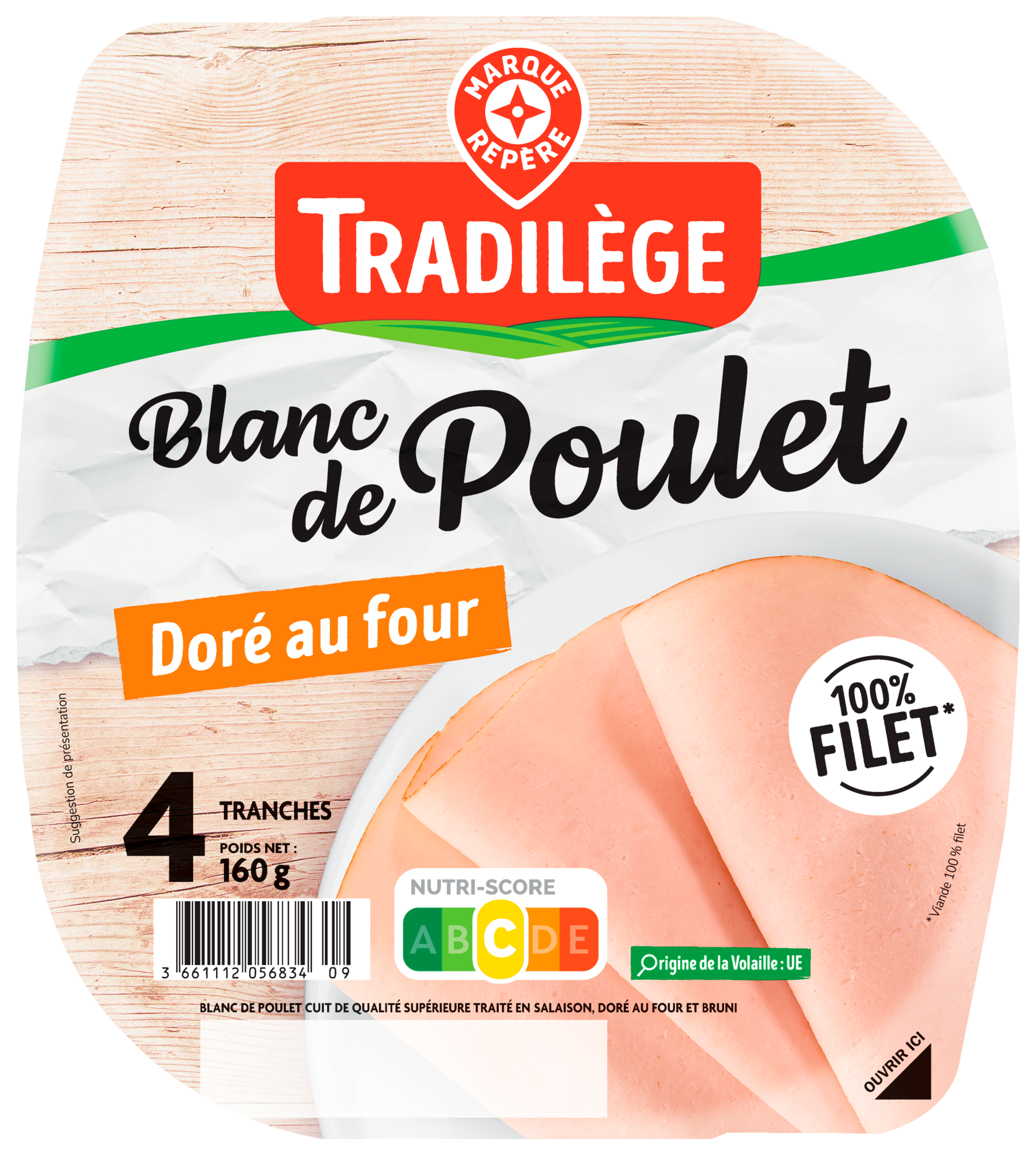 BLANC DE POULET QUALITÉ SUPÉRIEURE DORÉ AU FOUR