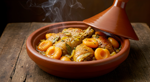 TAJINE DE POULET OLIVES ET ABRICOTS