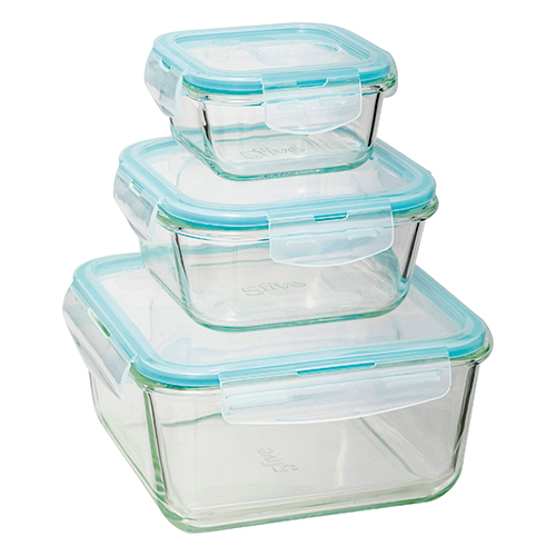 SET 3 BOÎTES DE CONSERVATION CARRÉES CLIPEAT