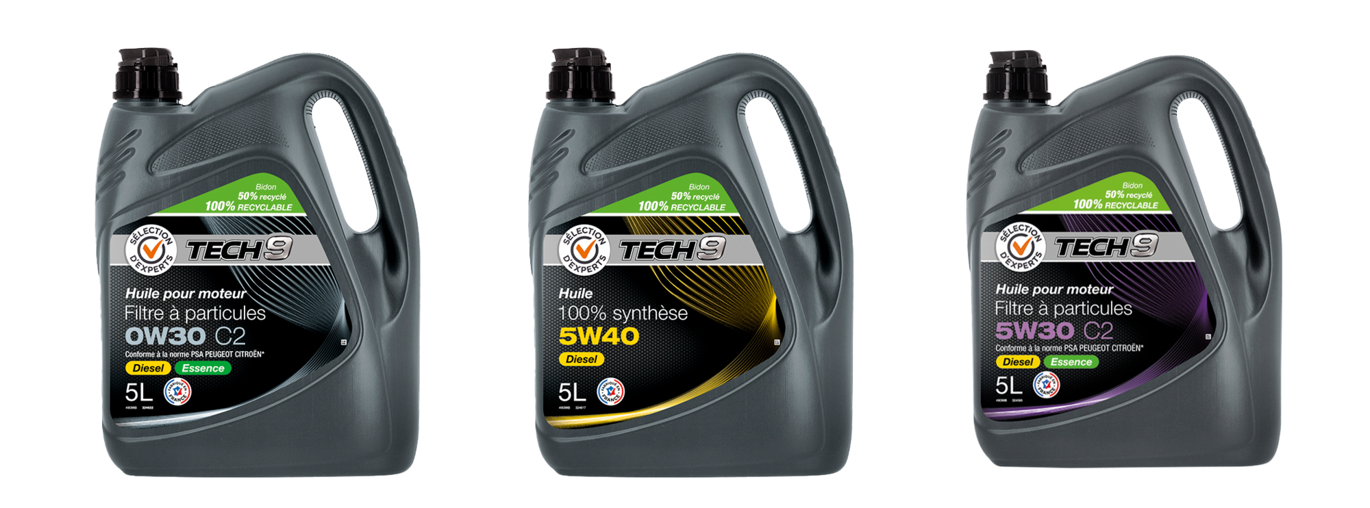 SUR LES PRODUITS PRÉSENTS EN MAGASIN DE LA GAMME D'HUILE AUTO "TECH9"