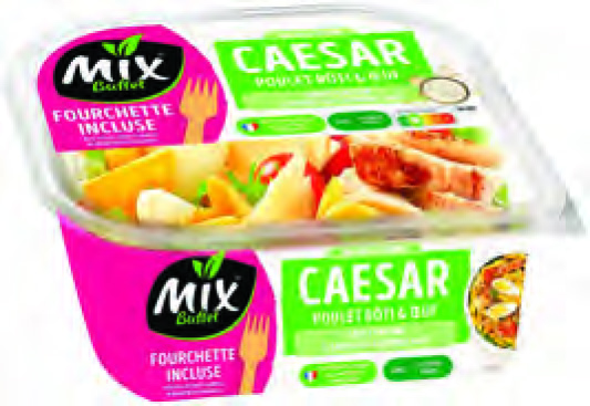 SALADE CAESAR POULET RÔTI, PENNE ET OEUF