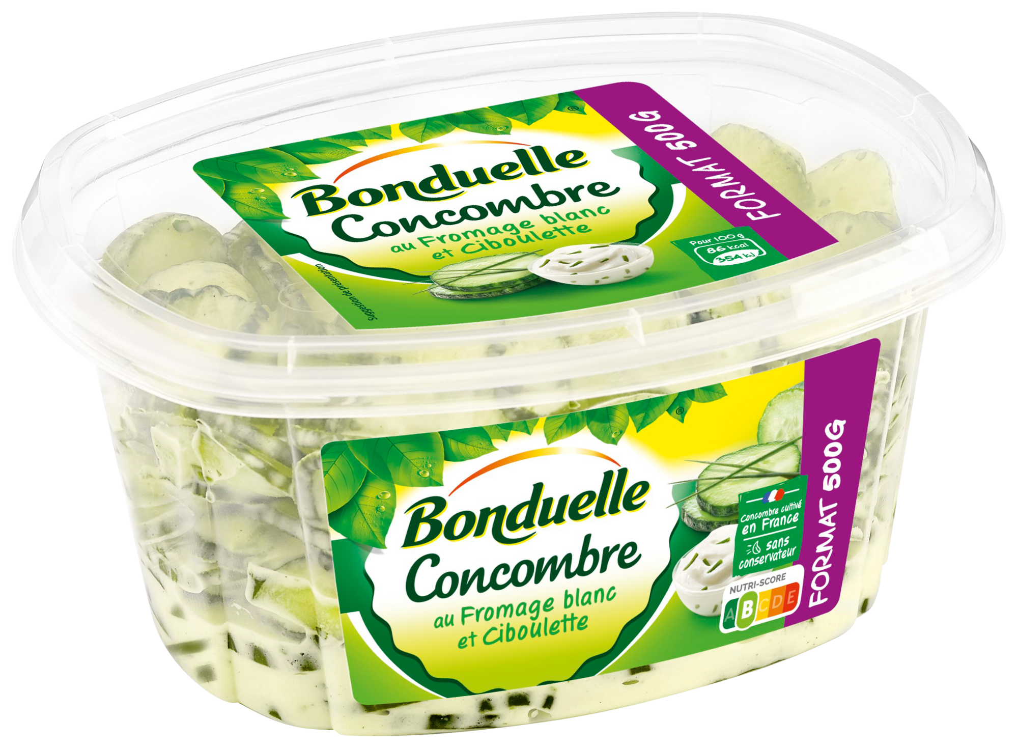Concombre au fromage blanc et ciboulette