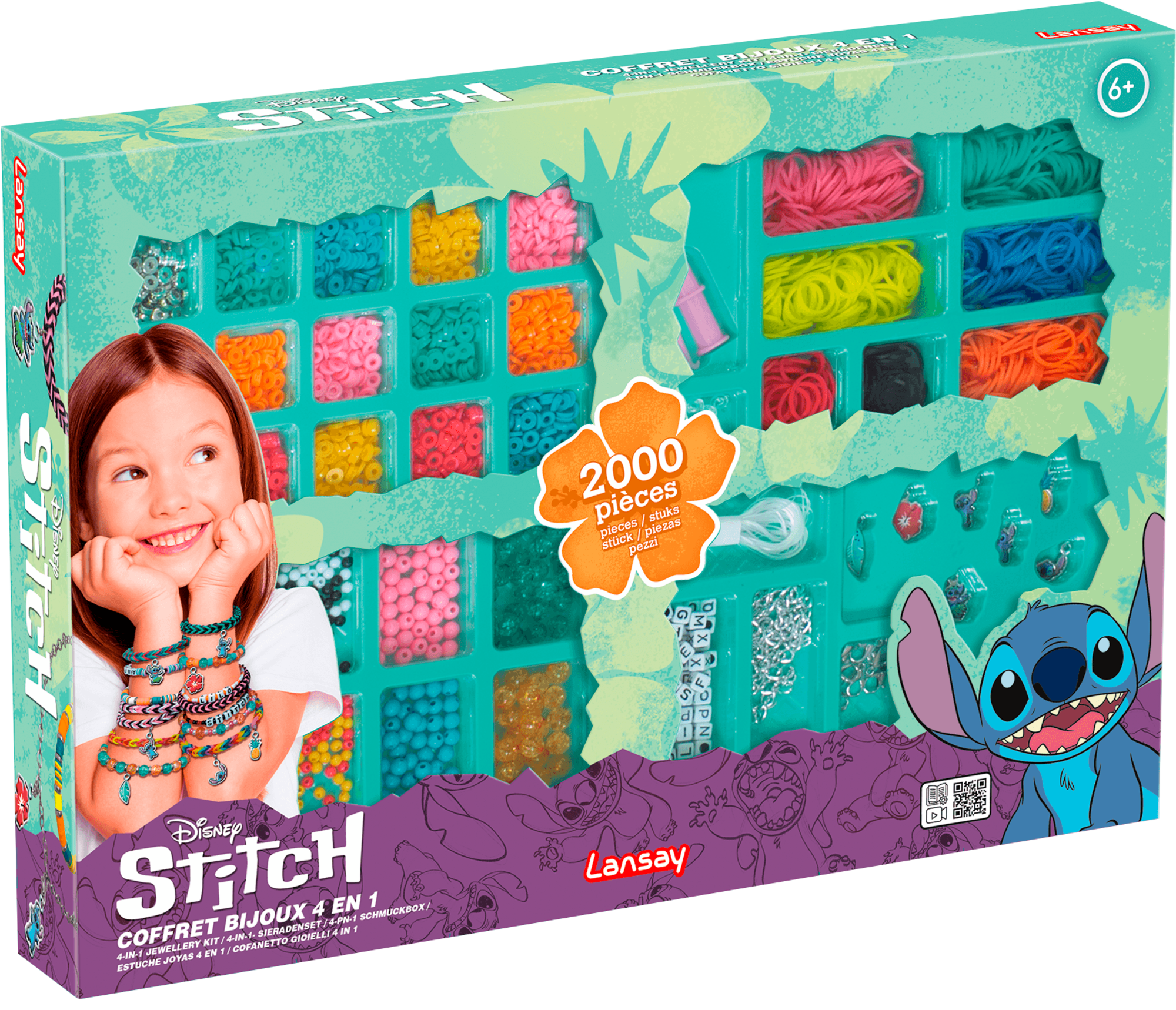 COFFRET DE BIJOUX 4 EN 1 STITCH