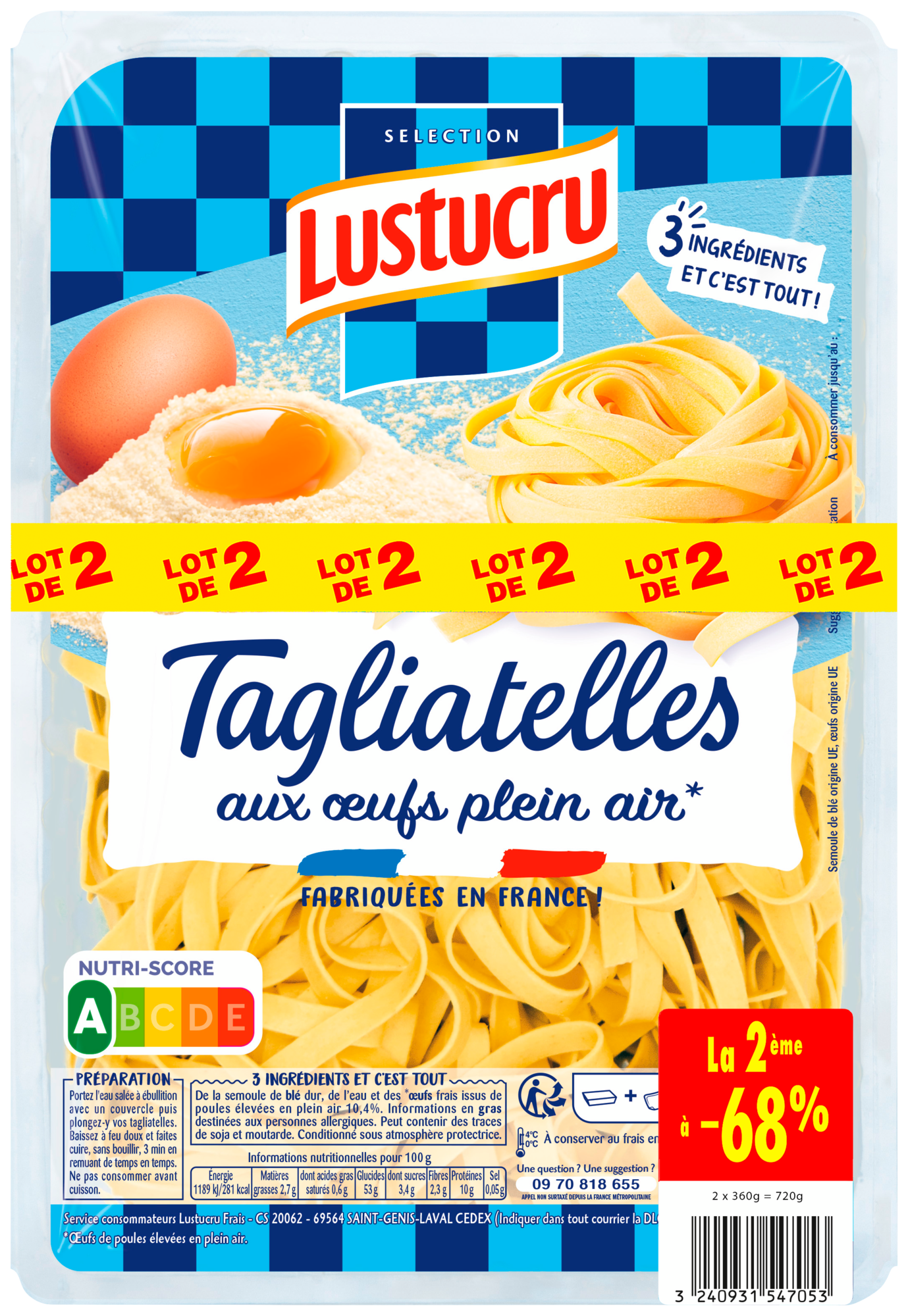 Tagliatelles aux œufs plein air