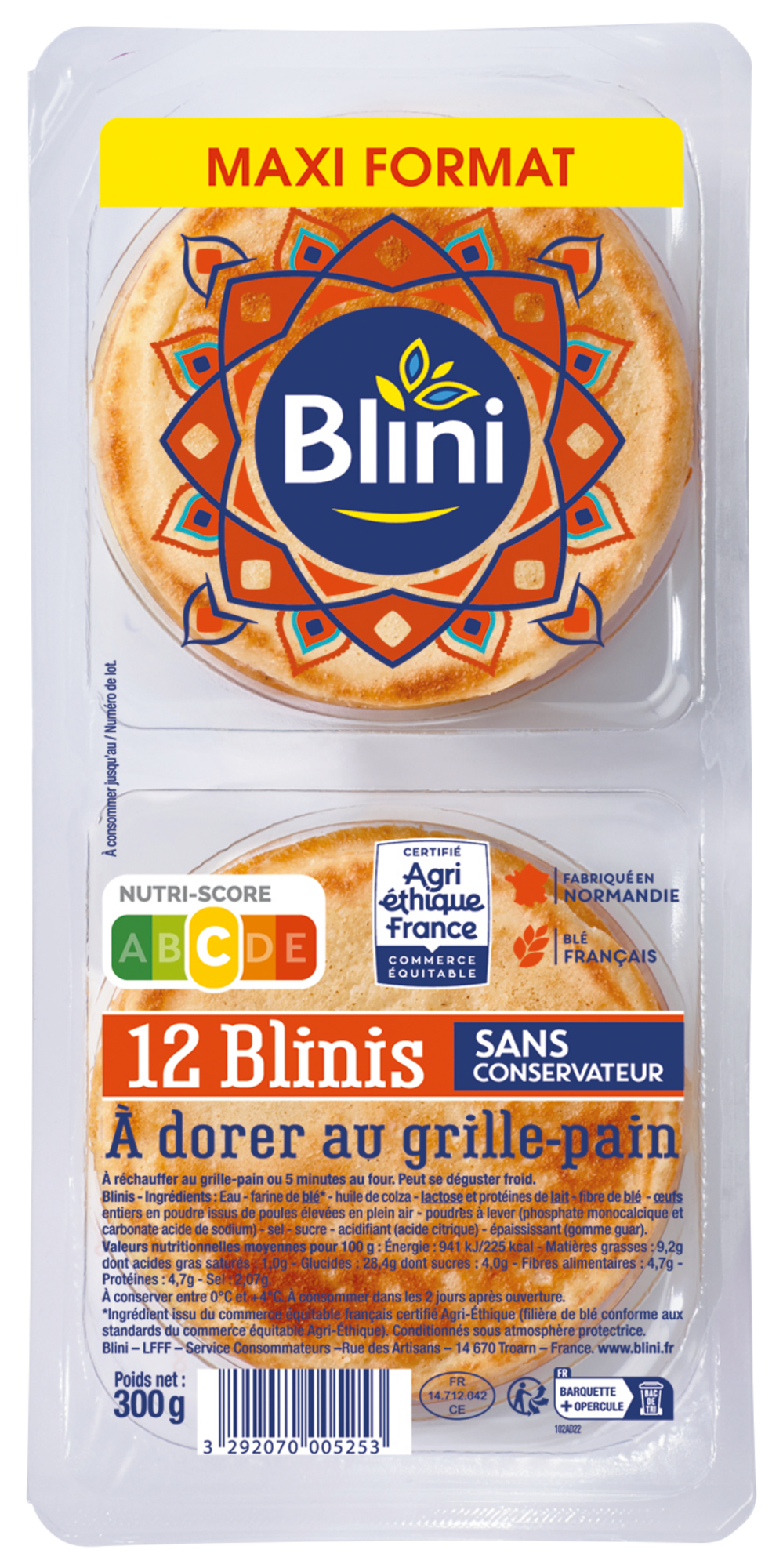 12 blinis sans conservateur maxi format