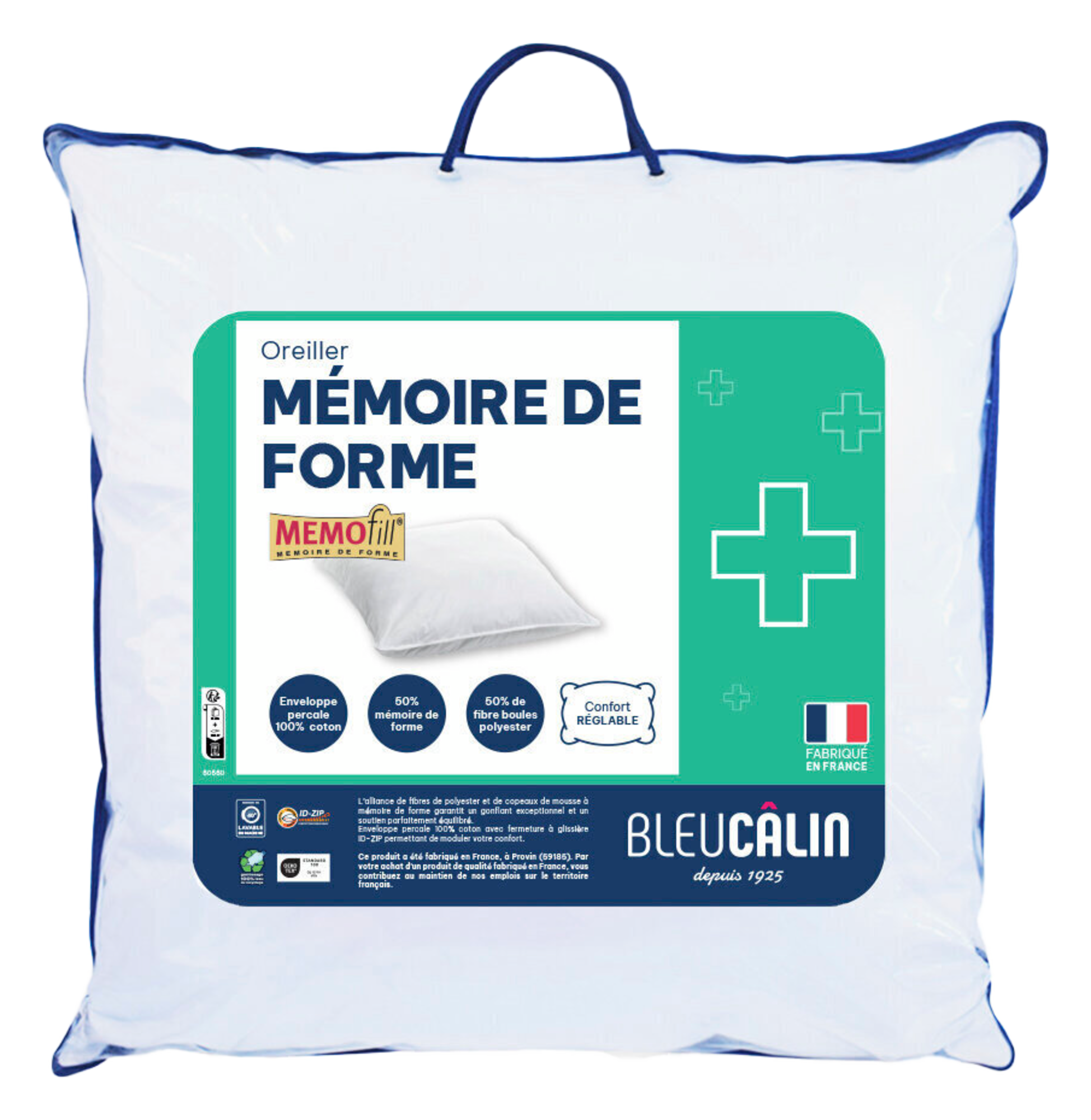 OREILLER MÉMOIRE DE FORME MEMOFILL® 60X60 CM OU 50X70 CM