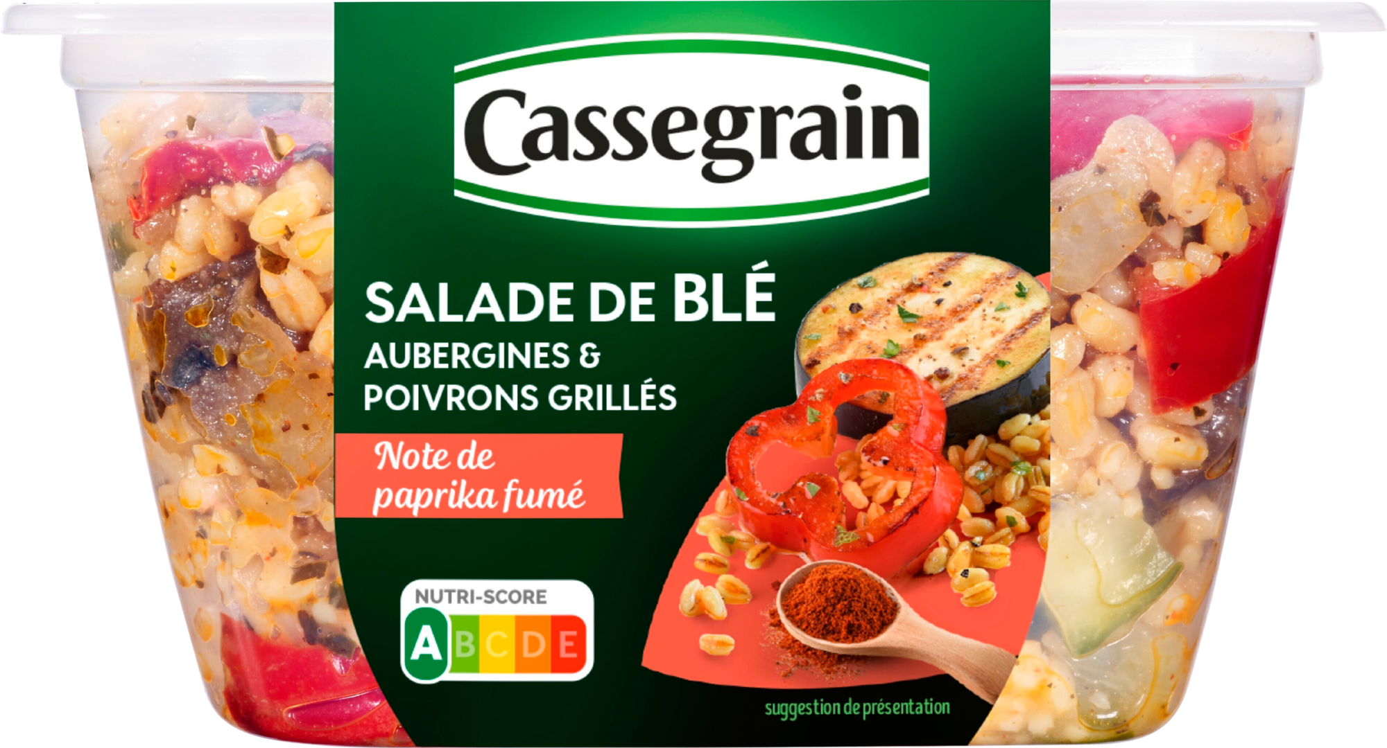 Salade de blé Aubergines & poivrons grillés note de paprika fumé