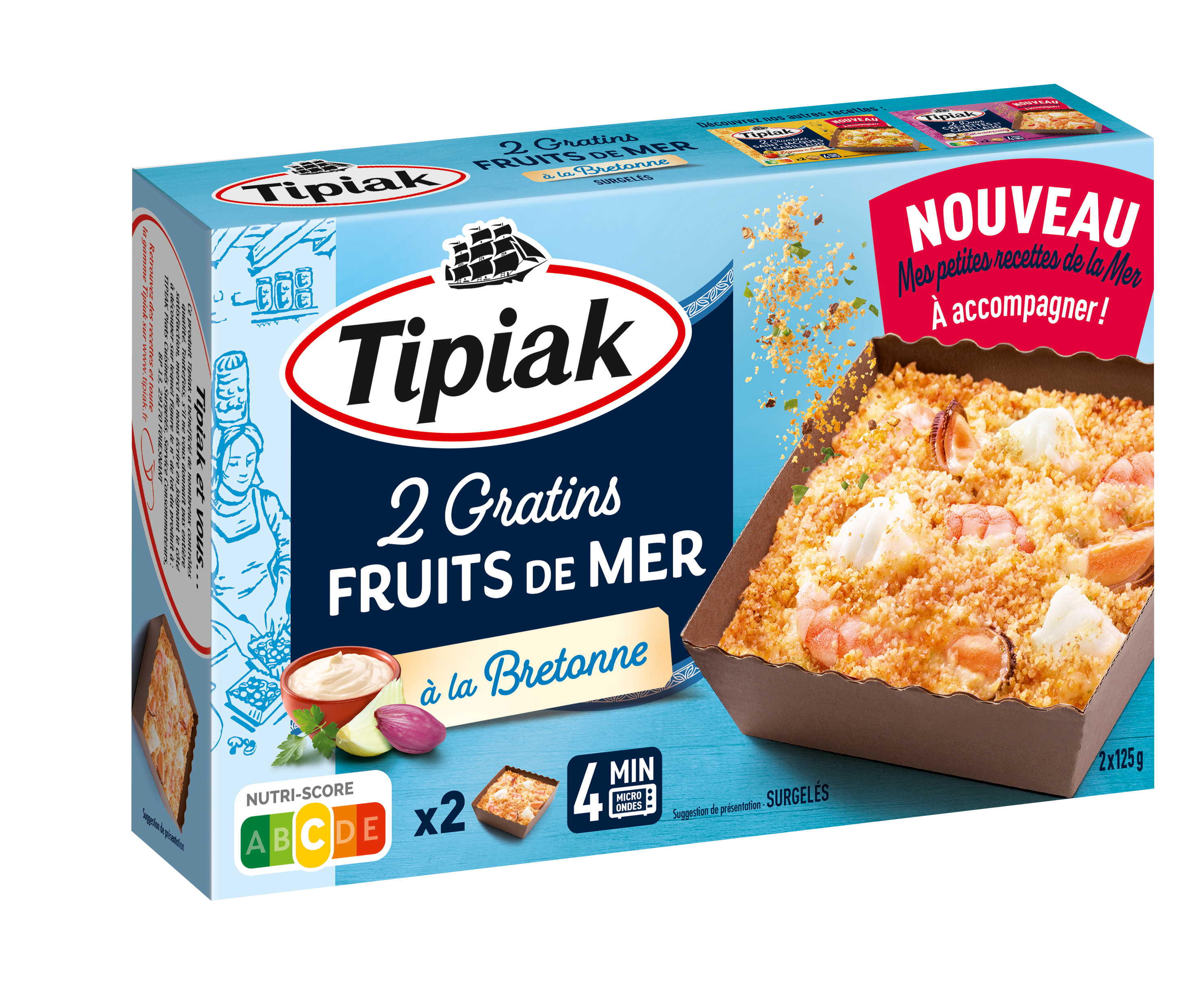 2 GRATINS DE FRUITS DE MER À LA BRETONNE SURGELÉS