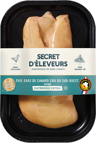FOIE GRAS DE CANARD CRU DU SUD-OUEST ÉVEINÉ SURGELÉ